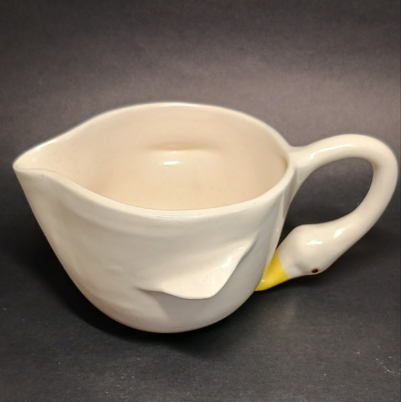 Vintage Ceramic Figural Geese Sugar bowl Creamer with Yellow Beak, 1980s - Picture 3 of 11